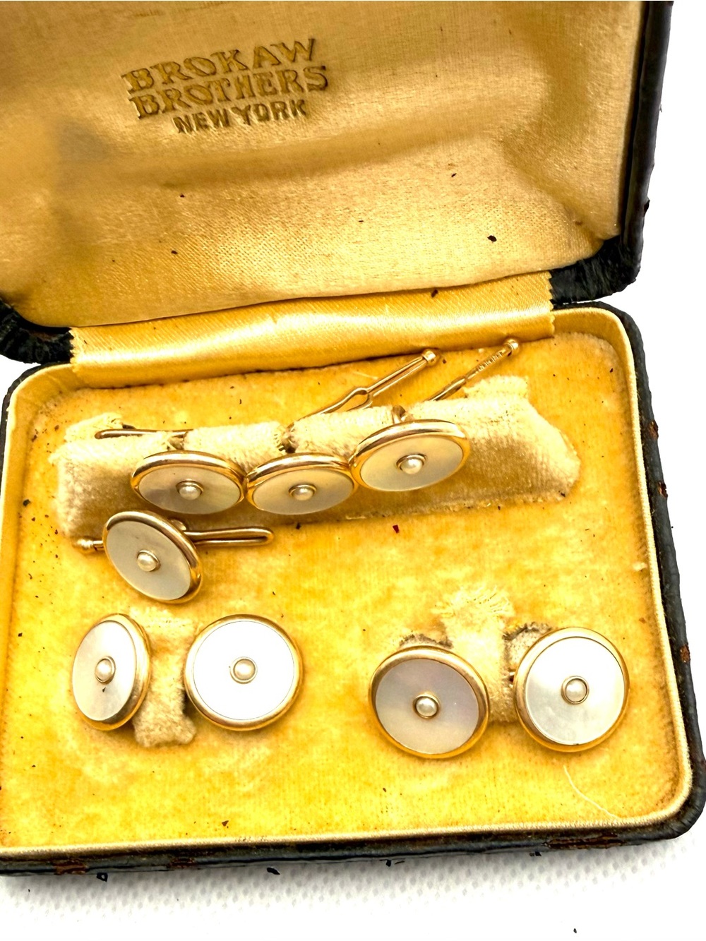 Krementz Gold & Mother-of-Pearl Cufflinks and Studs Set